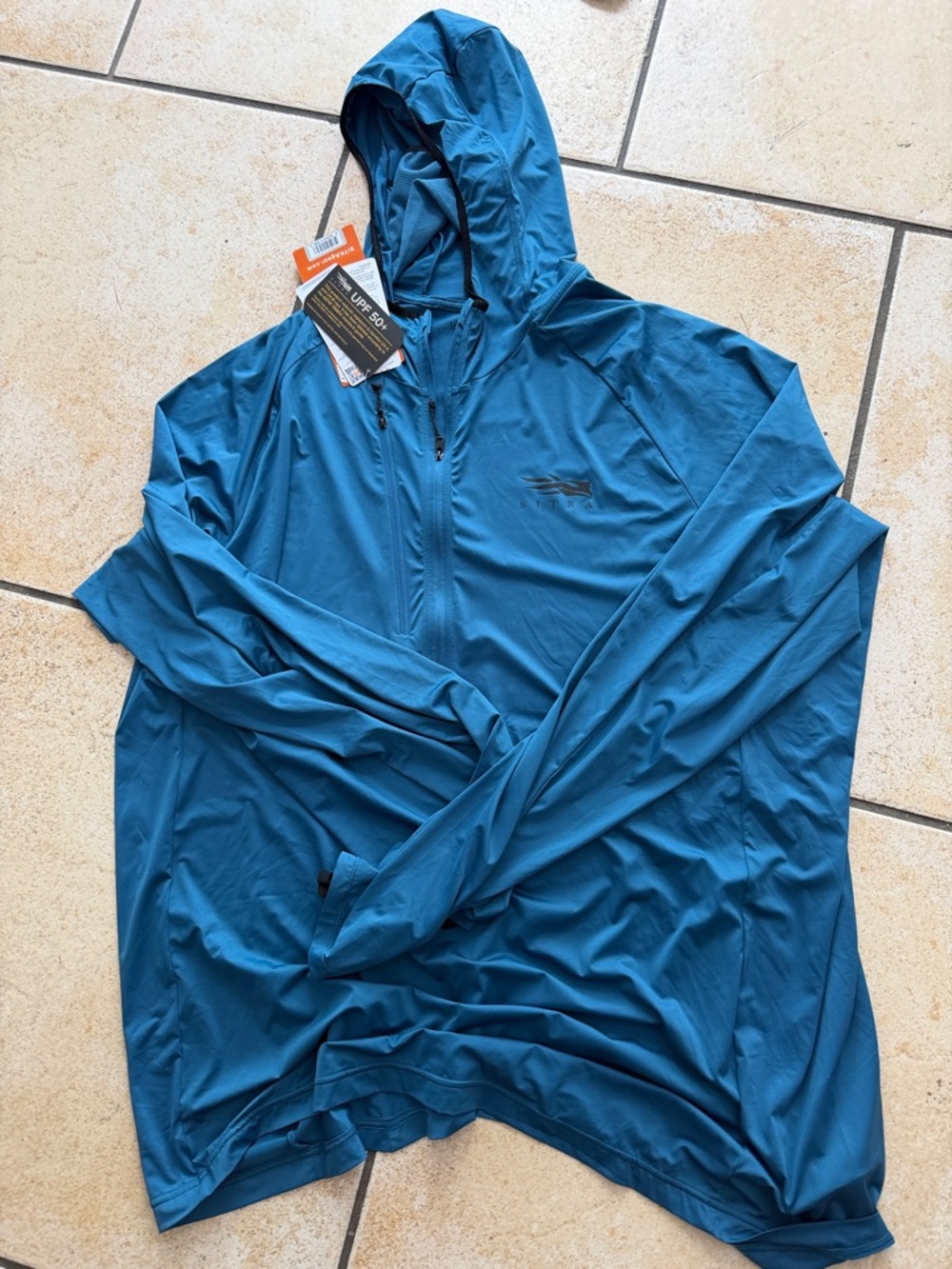 Men's Hooded Sun Protection Jacket - Teal Blue